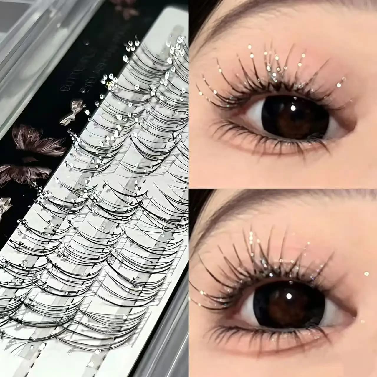Ciglia finte Herorange Starry Diamond Little Fox, 18 ciuffetti/24 ciuffetti, facili da applicare in segmenti individuali, con filamenti distinti e una texture naturale simile a un capello, morbide e non si avvizziscono alla fotografia, comode da indossare, un must per il trucco naturale quotidiano.