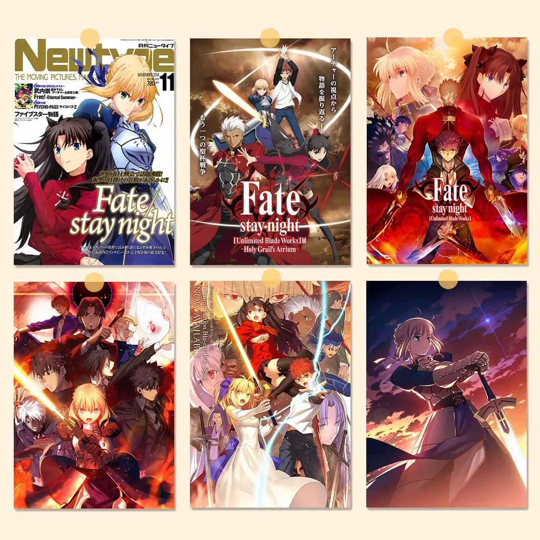 Anime Fate Stay Night Senza Cornice Tela Pittura 2D Illustrazione Poster Sciabola Rin Tohsaka Camera Da Letto Poster Decorazione Pittura