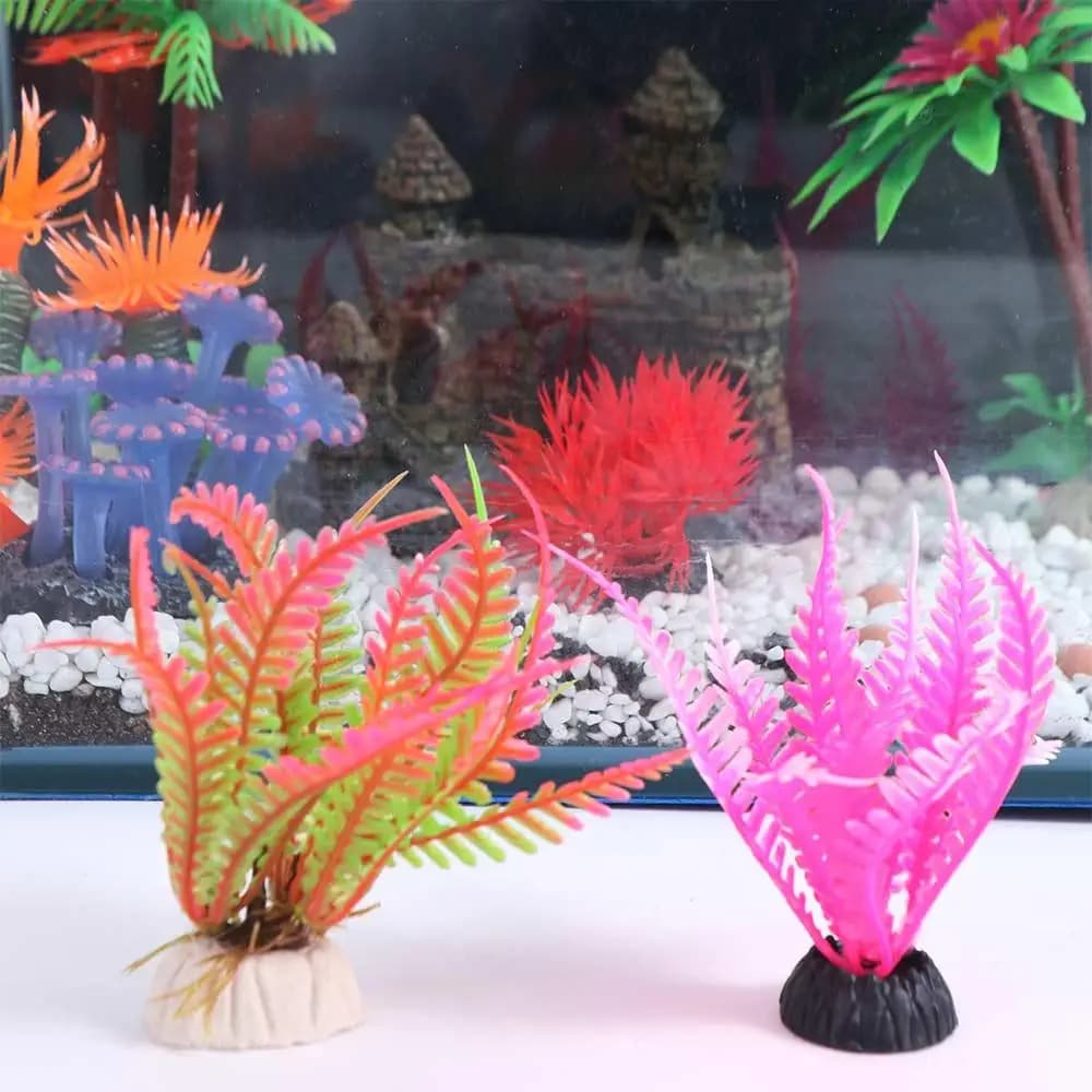 Decorative Artificial Aquatic Plants, Realistic Aquatic Grasses, Plastic Ornaments, Artificial Mini Algae for Aquarium
