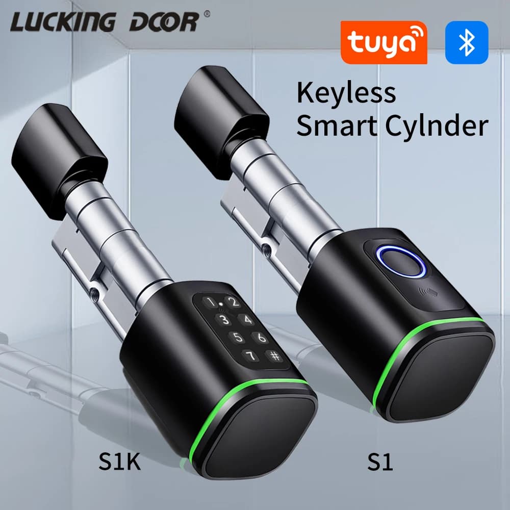 Tuya BLE Smart Electronic Door Lock cilindro Core Fingerprint APP Keys Pincode IC Card Unlock supporta Gateway M1 per Home Hotel