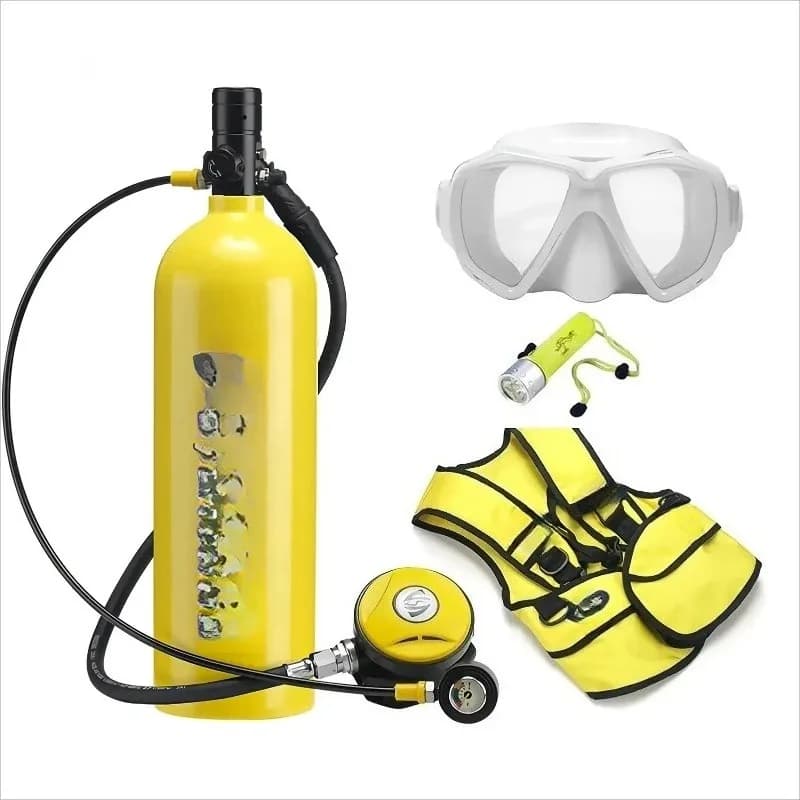 Mini 2 litre diving tank 35-40 minutes breathing support, snorkeling set with portable diving tank, reusable diving tank