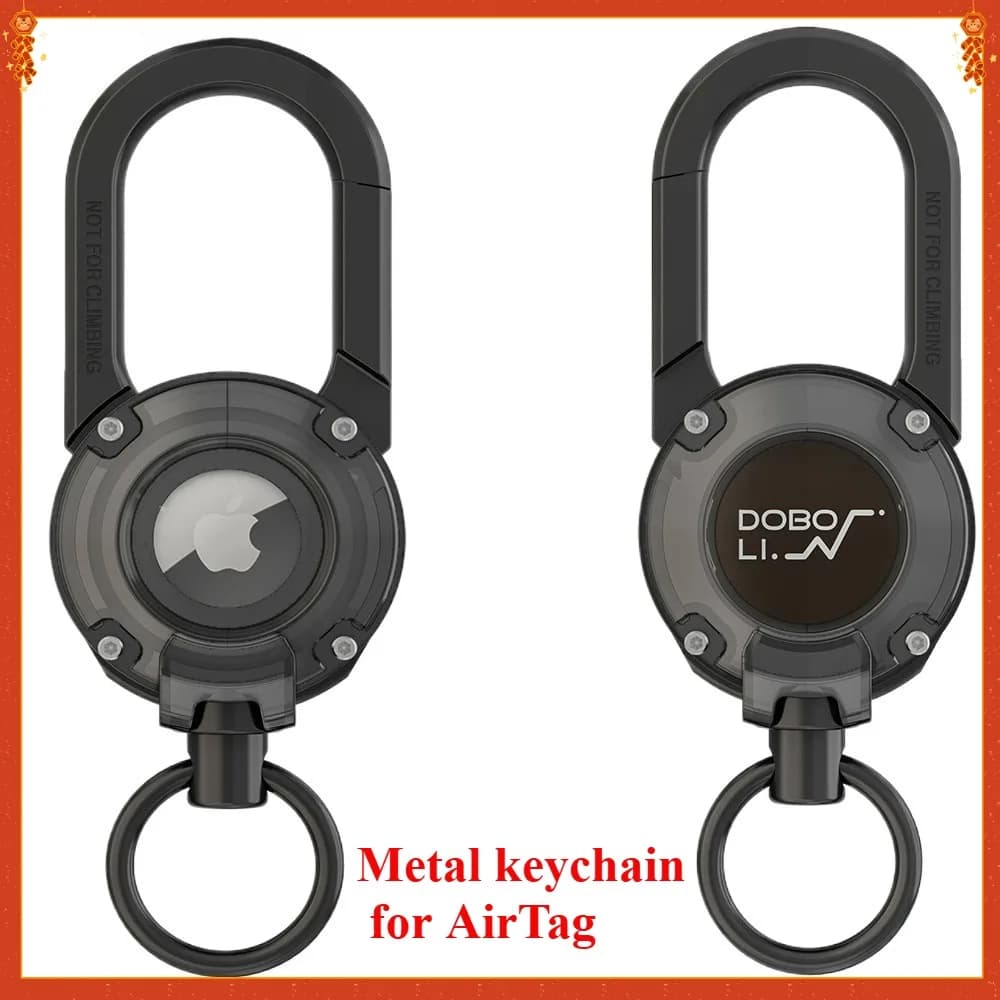Per portachiavi AirTag, portachiavi per auto in lega con copertura AirTag, portachiavi robusto antigraffio per badge Apple AirTag