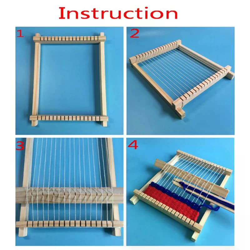 Educational Toys Wooden Weaving Loom Craft Yarn DIY Hand Knitting Machine Kids