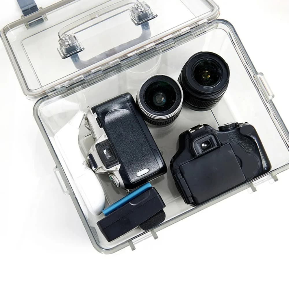 Nuova Scatola Protettiva per Fotocamera con Maniglia, Impermeabile e Antipolvere, Multifunzionale per Conservazione e Asciugatura