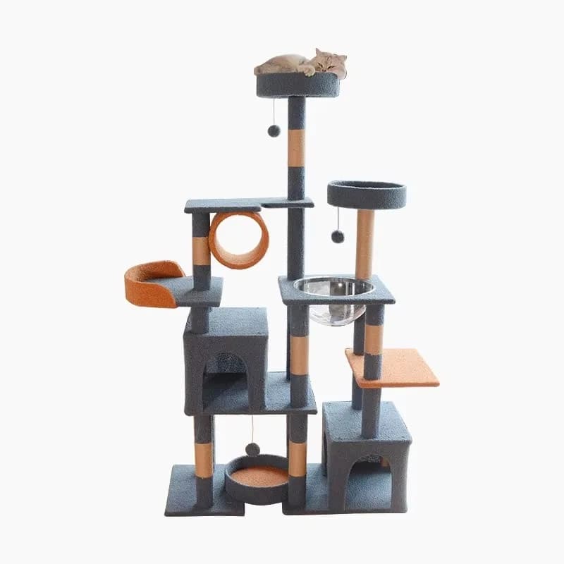 Multi-Layer Cat Tree, Jute Cat Castle, Luxury Cat Tower, Large Space, Easy Assembly, Scratching Posts, Cozy Bed, Durable Design