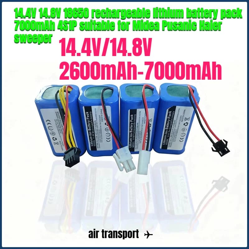 Nuova batteria al litio ricaricabile 14.4V 14.8V 18650 7000mAh adatta per Coswo, Midea, Haier, Pusanik Spazzatrice Batteria 4S1P