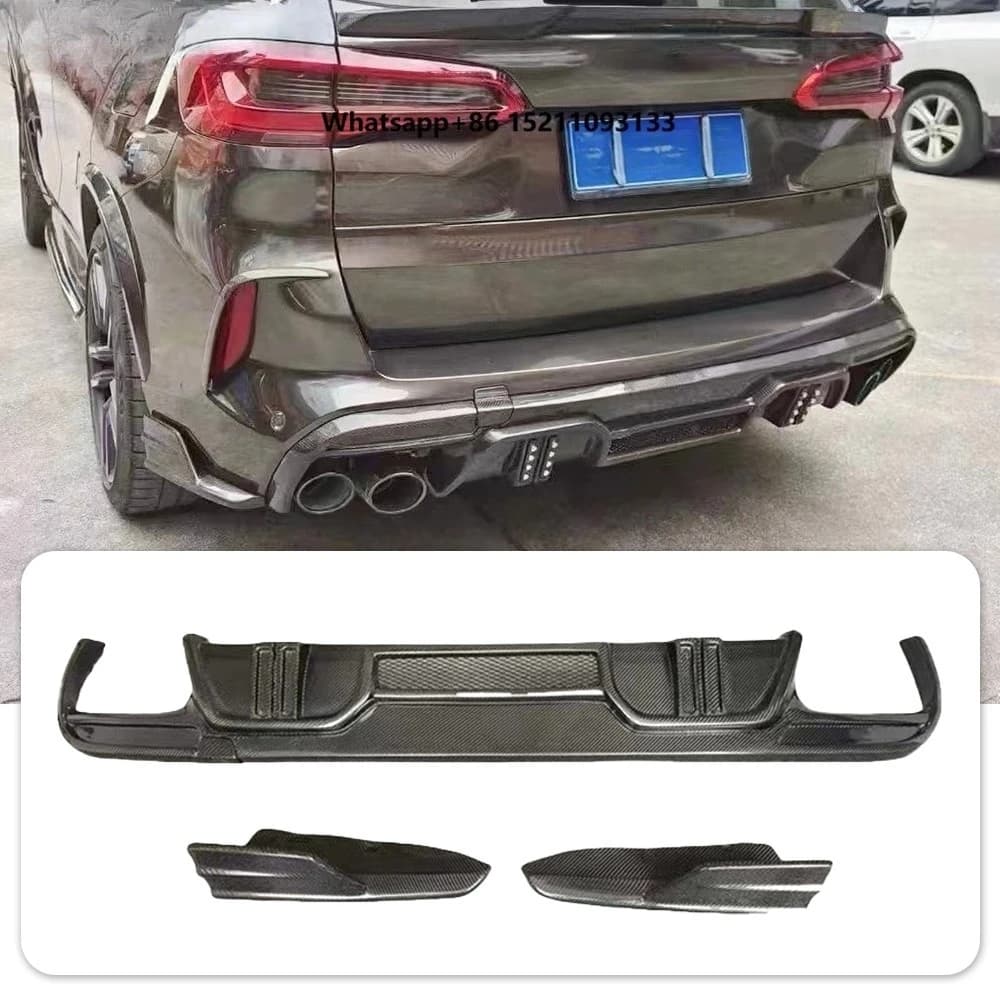 X5M F95 LD Style Real Carbon Fiber Rear Diffuser Modification Upgrade 2019-2025