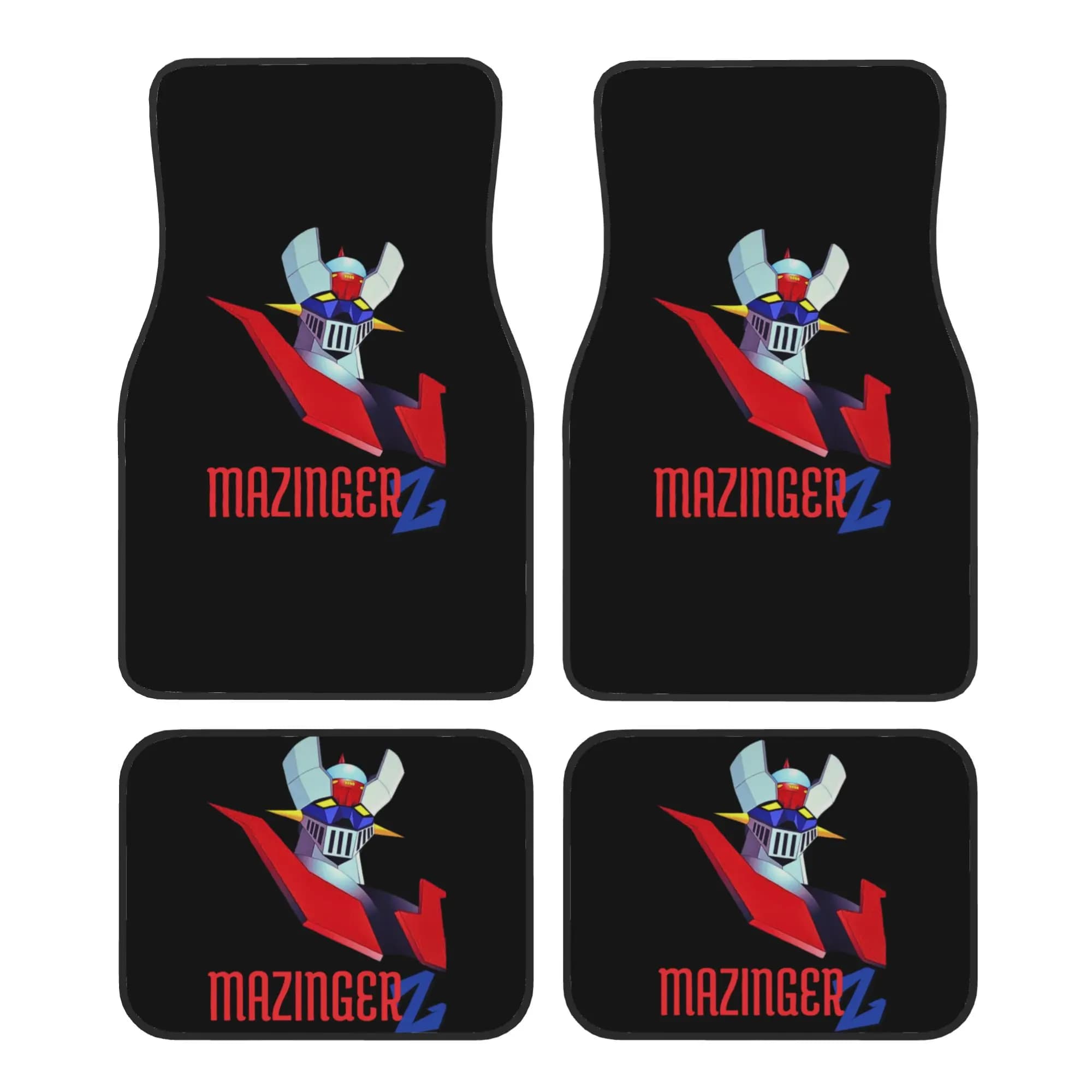 Car Floor Mats 4 Pcs Crystal Velvet Mazinger Z Anime Universal Front Rear Foot Mats Carpets Rugs UFO Robot Goldorak Pieces Auto