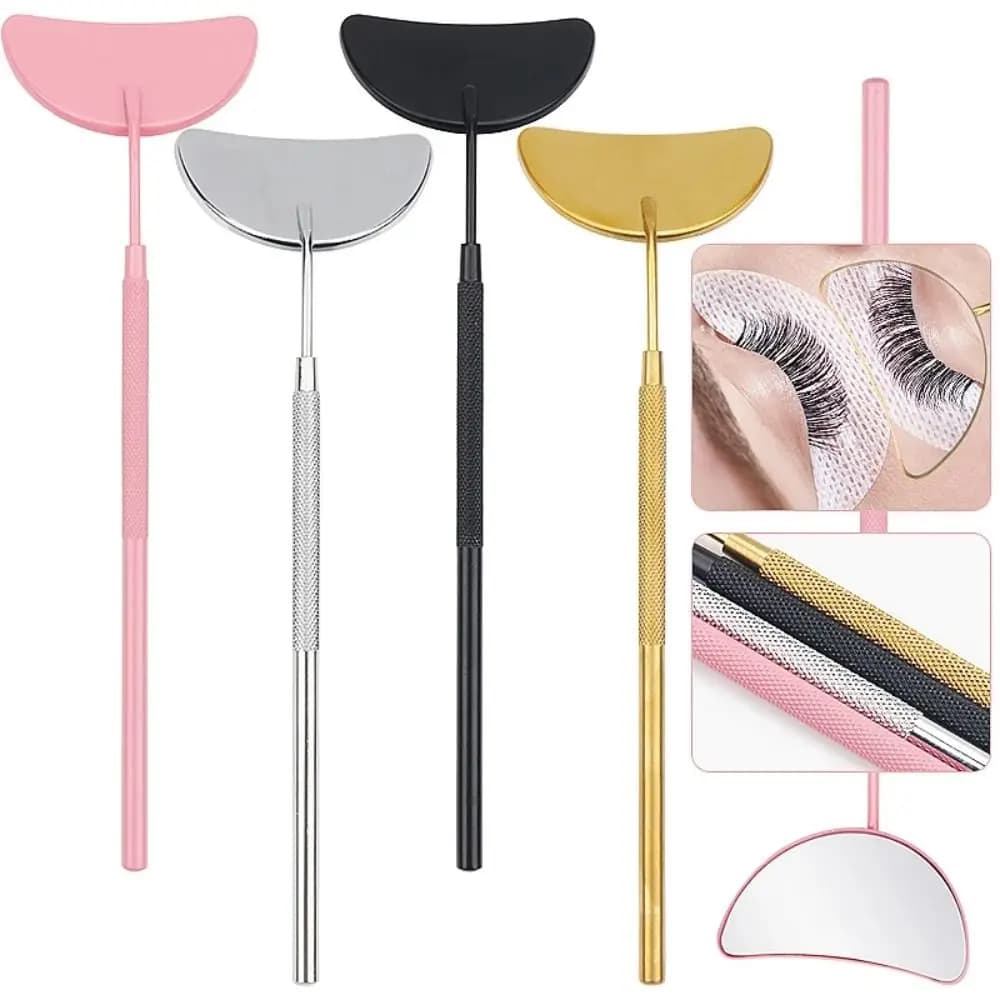 1 pcs control false eyelashes Extension semicircle mirror lashes in stainless steel Lash Lifting mirror for detachable makeup