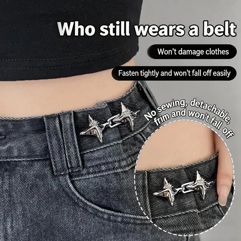 Adjustable Waistband Buckle for Jeans Secure Metal Button Tool No Sew Easy DIY Accessory for Home or Travel Clothing Adjustment