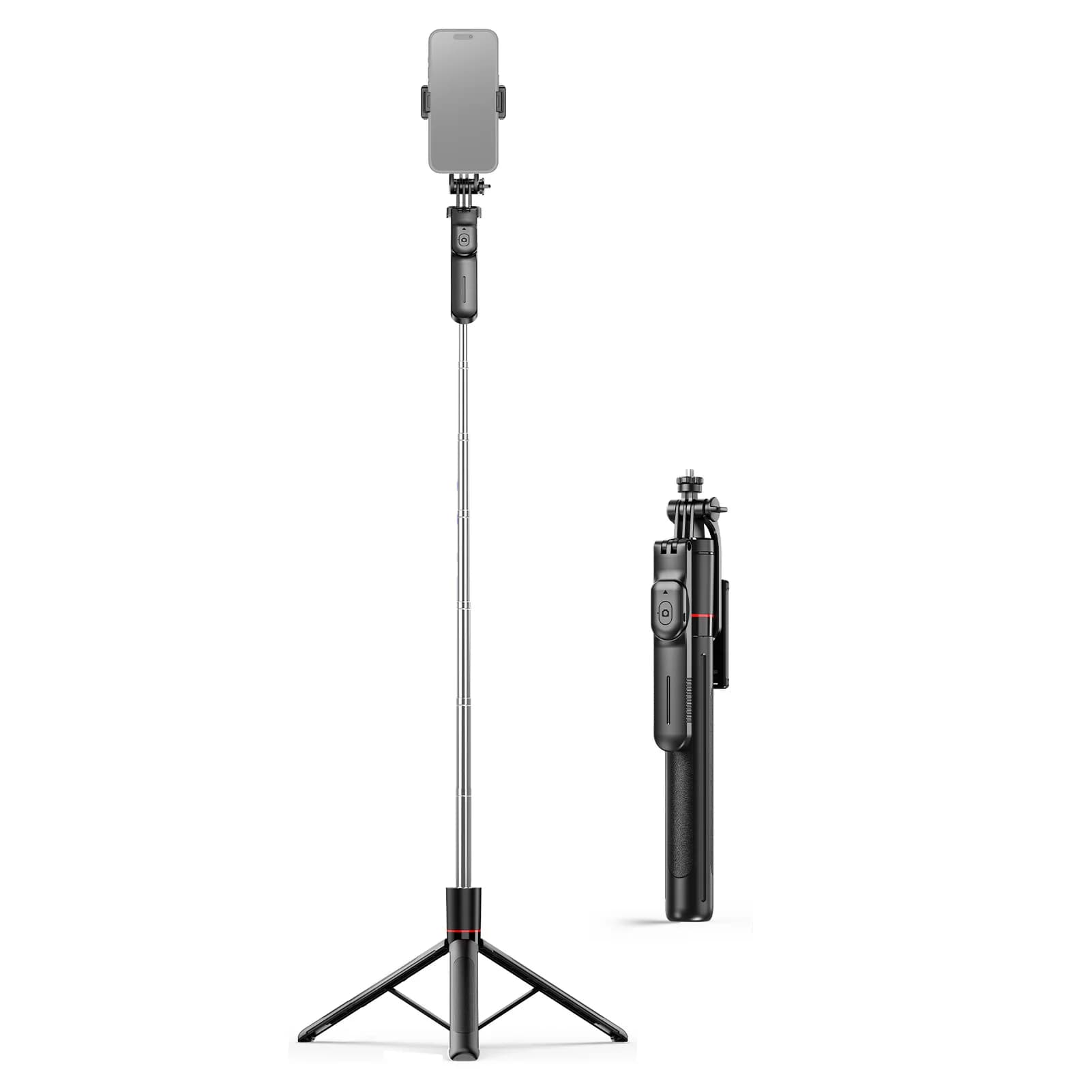 Extensible Selfie Tripod with Remote Control, 67 Inch, Phone Support for Streaming Live and Group Photos