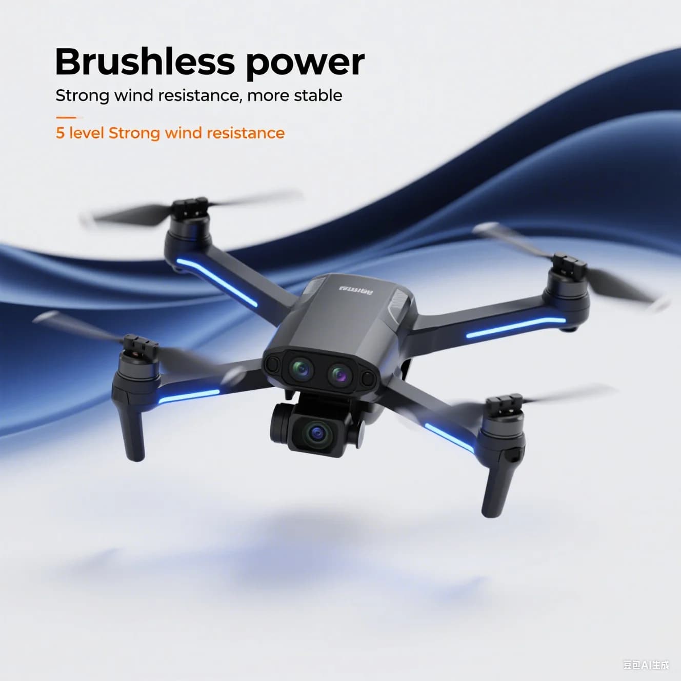 E88 plus Drone a flusso ottico senza spazzole - Miglior regalo per bambini - Elicottero RC con fotocamera Drone video live WiFi giroscopico a 3-6 assi