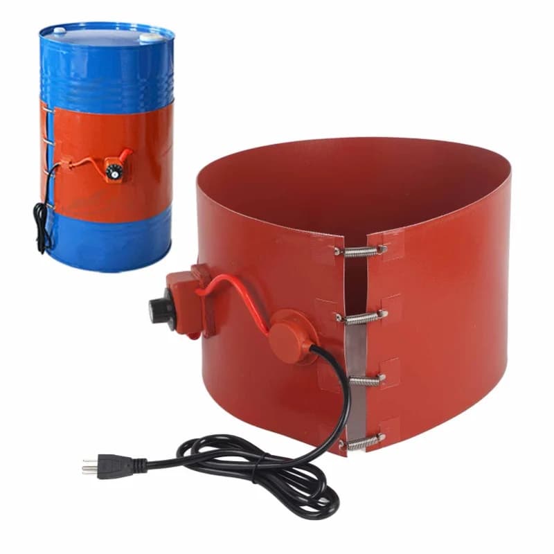 Cintura Riscaldante in Silicone per Fusti d'Olio da 60L, Pad Riscaldante Elettrico per Fusti Metallici con Termostato 1200W, Spina USA 110-220V