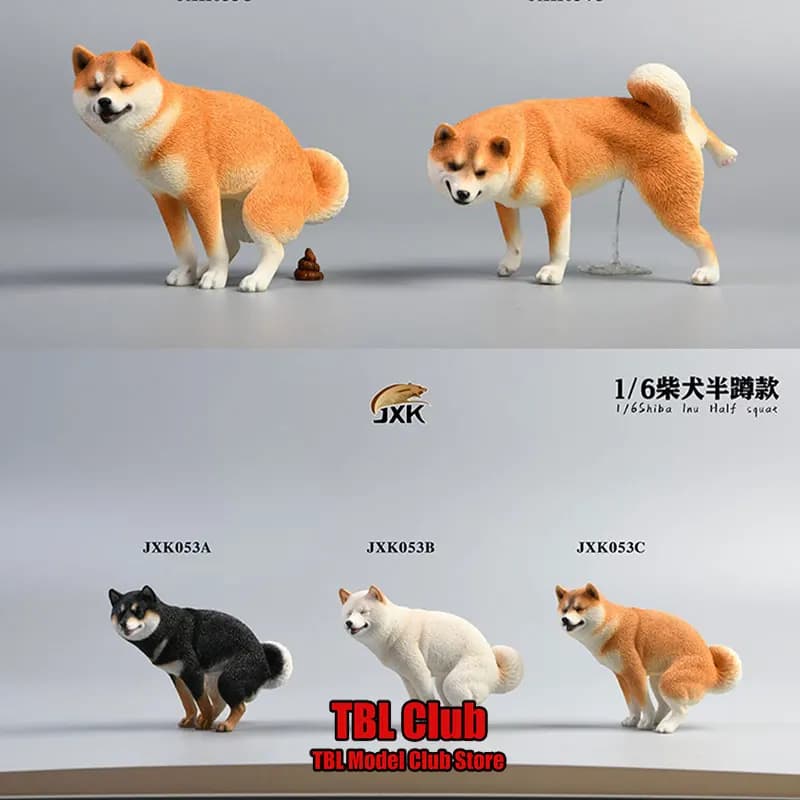 In Magazzino JXK053 Alta 8 cm Scala 1/6 Soldato Mini Shiba Inu Mezza Accovacciata Cucciolo di Cacca Modello Decor Action Figure Doll