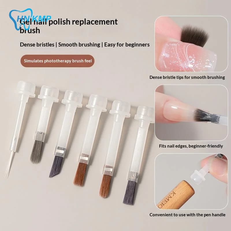 Set di pennelli professionali per nail art da 20 pezzi/scatola con impugnatura in legno staccabile - Pennelli multifunzionali per smalto, strumenti per nail art