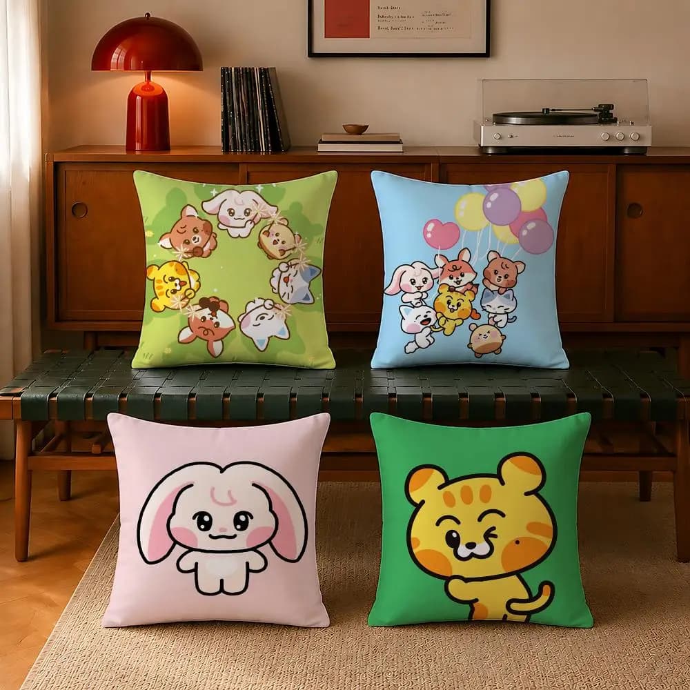 Fodere per cuscini Sweet B-BABY DreamiezS, set da 4 pezzi, lussuose fodere per cuscini quadrati in peluche corto 40x40 45x45 per camera da letto e casa