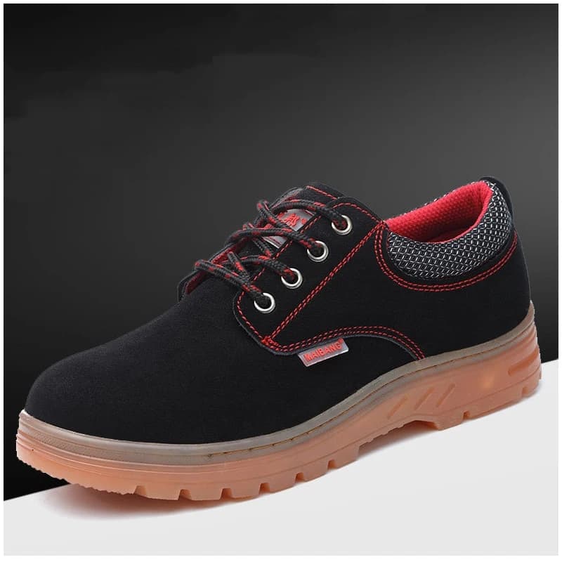 scarpe antinfortunistiche moda uomo di grandi dimensioni pelle scamosciata di mucca puntale in acciaio sneakers stivali da lavoro traspiranti calzature di sicurezza per lavoratori uomo