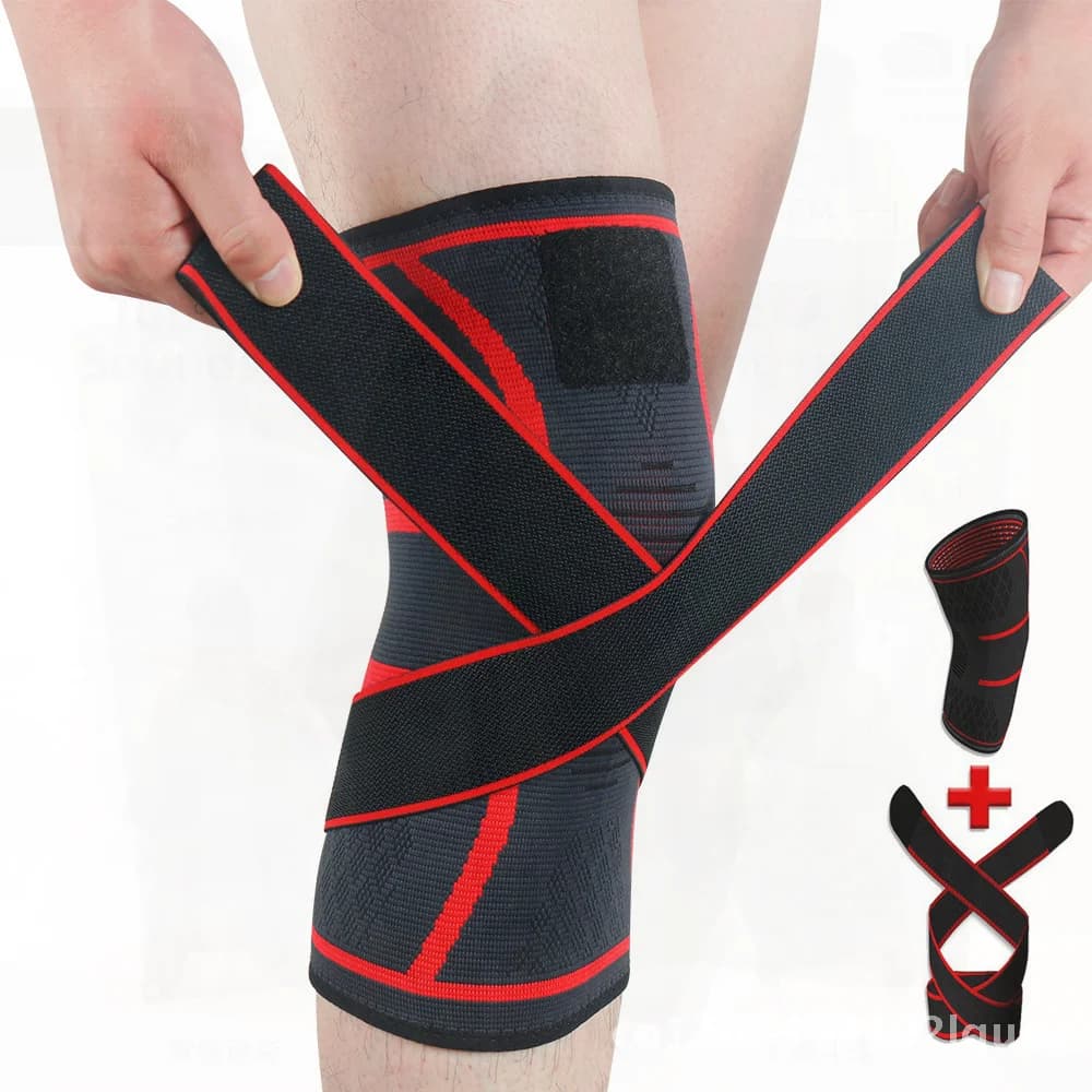 Hot knitted compression knee brace for badminton, running, fitness, outdoor climbing - Adult protective equipment accessory