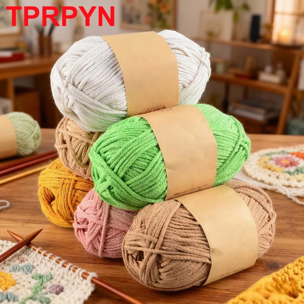 100g 1Pc Uncinetto filato cavo di Cotone rotondo a mano Filato per maglieria borsa cuscino tappetino Filato all'uncinetto FAI DA TE cappello scarpa tappetino pantofola