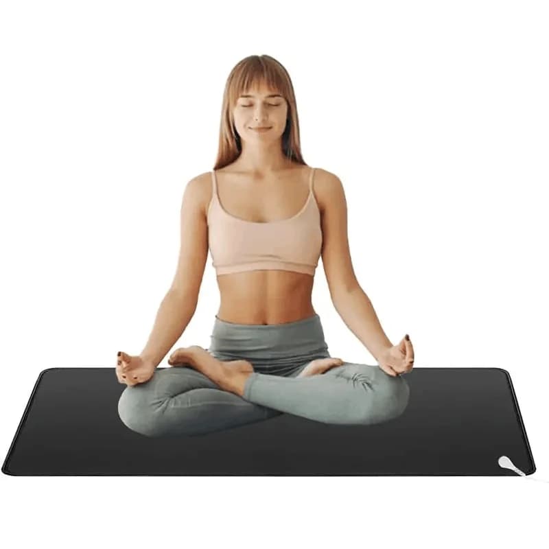 Yoga mat for grounding and grounding 60X90 cm with cable, conductive energy bearing for EMF protection and grounding solutions for healthy living