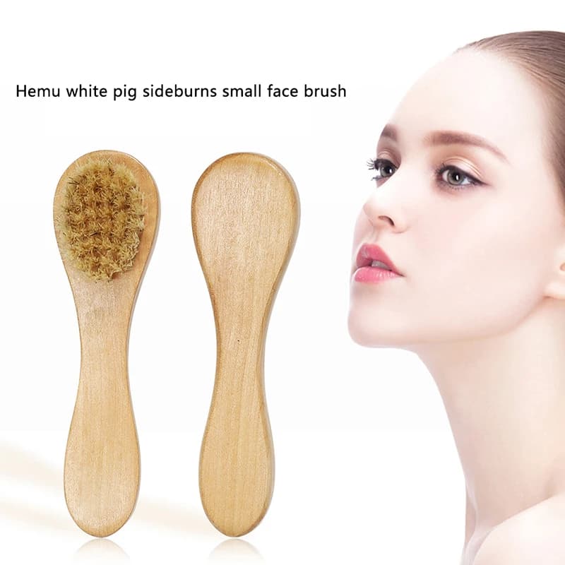 1pc setole naturali per spazzole per il viso esfolianti in legno per la cura della pelle per donne uomini spazzola per il corpo asciutto massaggiatore scrubber