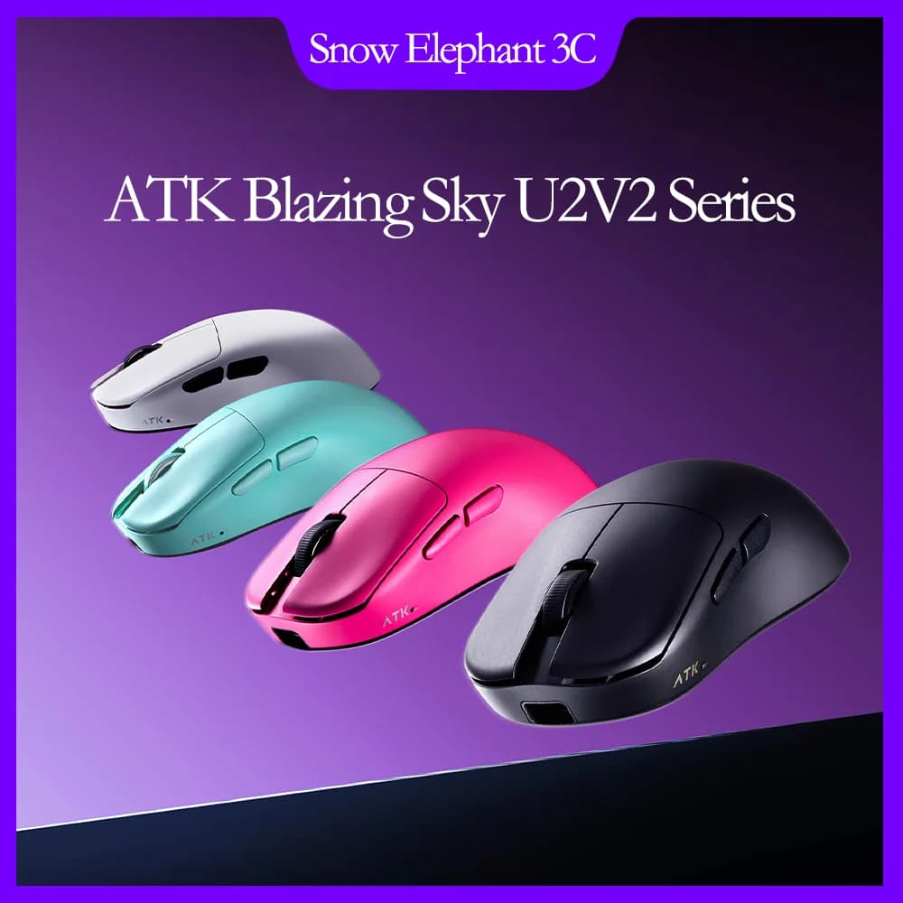 ATK Blazing Sky U2 V2 Mini Mouse da gioco definitivo Leggero 8000Hz PAW3950Ultra Cuffie da gioco wireless Design ergonomico