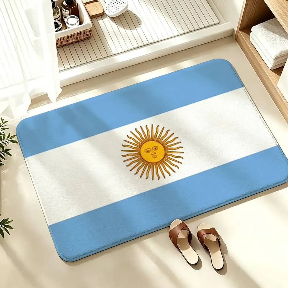 COOL A-Argentina Flag Soft Absorbent Decorative Floor Mat for Bathroom Entryway Living Room