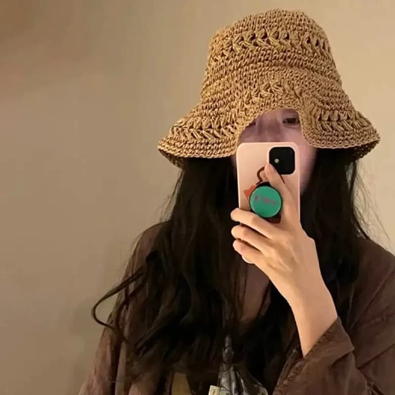 Summer Women's Straw Crochet Wisp Straw Hat Female Sun Protection Sun Hat Seaside Beach Holiday Sun Hat