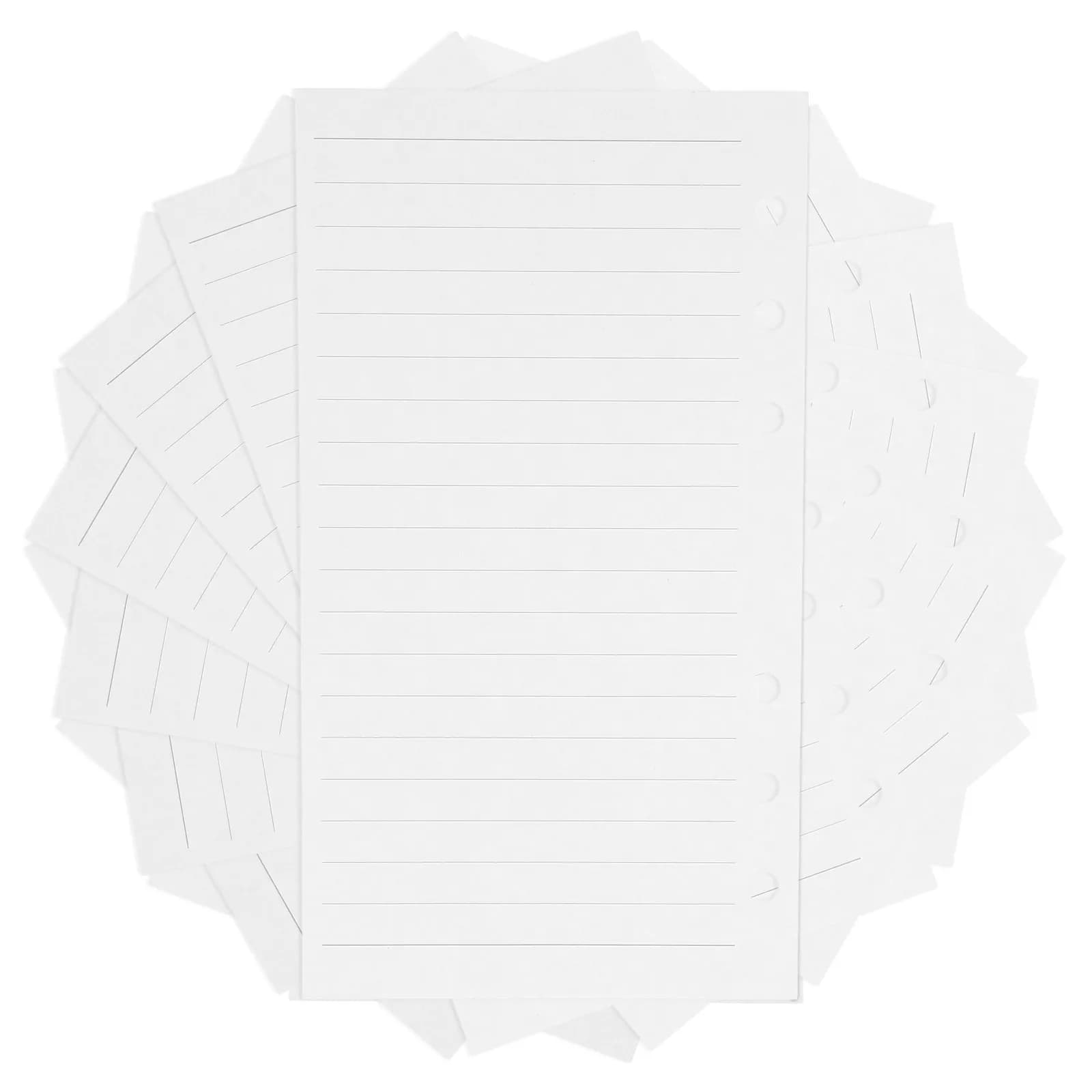 45 Fogli A6 a 6 Fori, Carta per Raccoglitore, Ricarica a Righe o a Quadretti, Inserto Liscio per Scrittura, Planner per Quaderno, Ufficio, Studenti, Artisti
