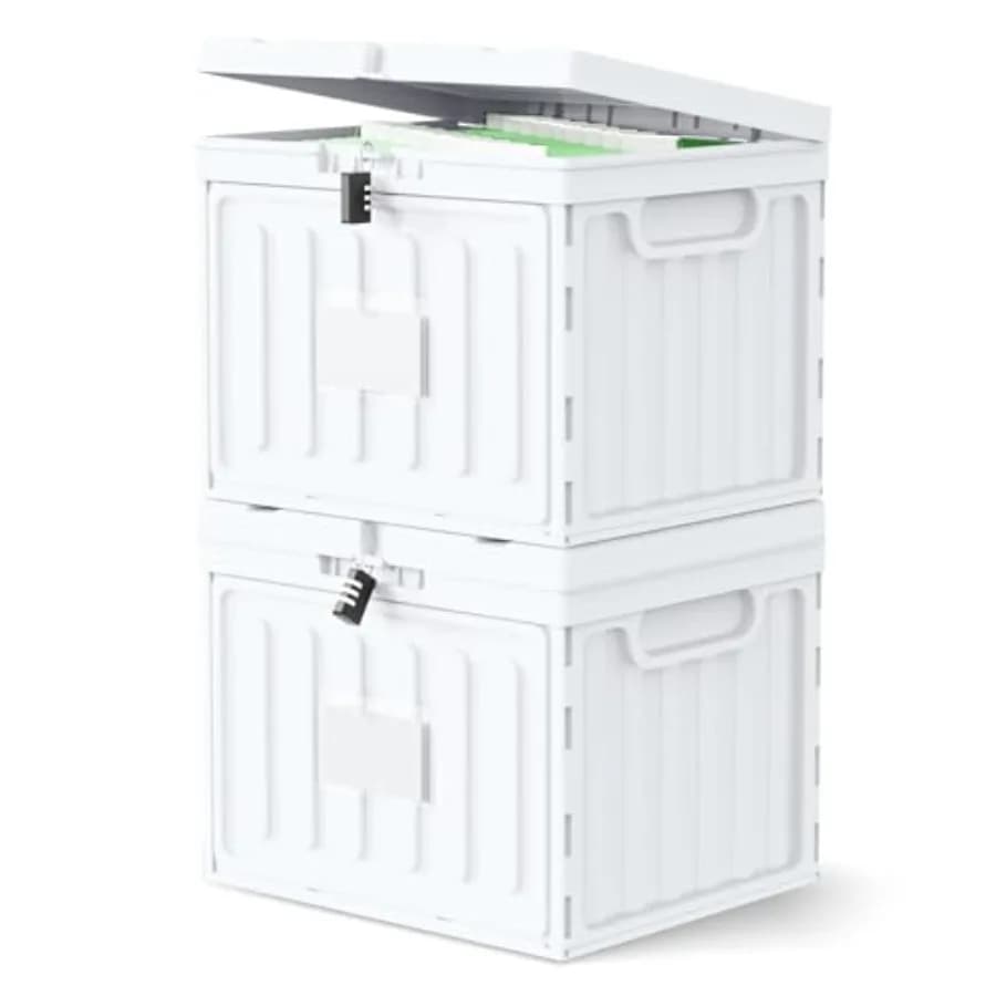 Scatola Portadocumenti in Plastica con Coperchio per Cartelle Sospese Formato Letter, Contenitore per Archivio Domestico, Ufficio e Scuola