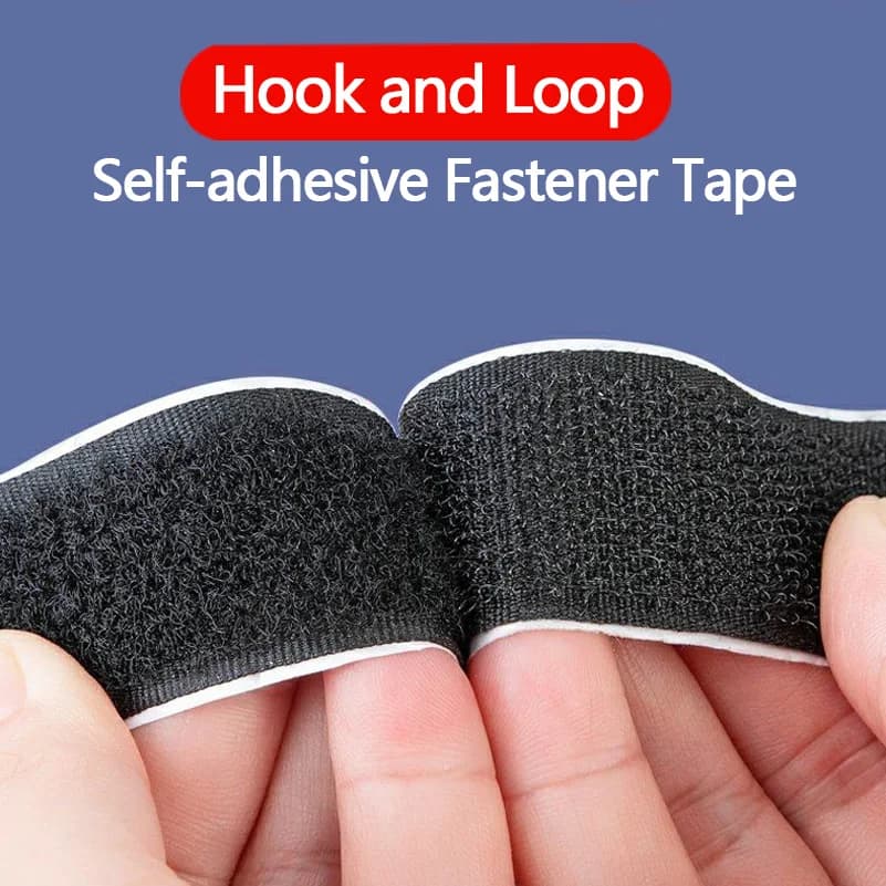 1Meter Heavy Duty Self Adhesive Hook and Loop Tape Strong Sticky Back Double Sided Strips Fastener Tape for DIY Home Office Car