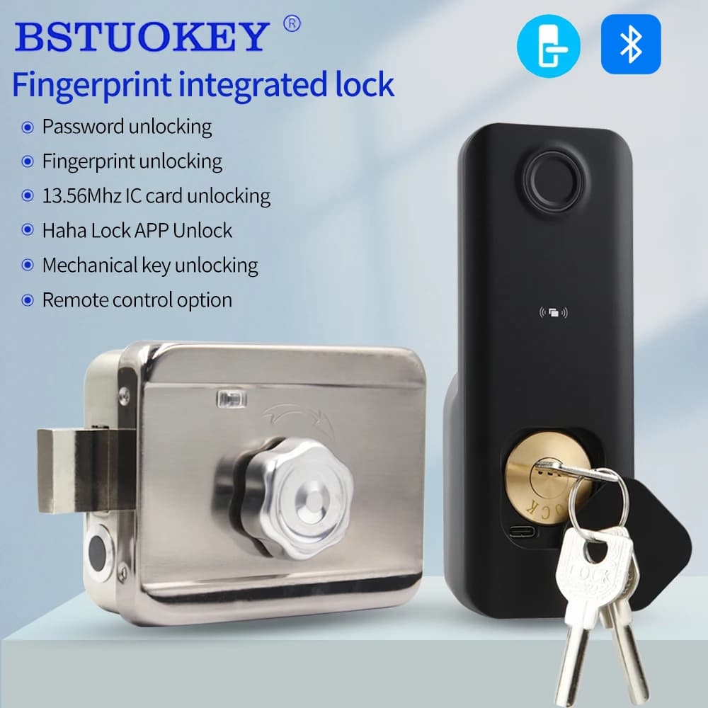 Serratura per porta con impronta digitale Bluetooth Scheda IC RF senza chiave Serratura digitale elettronica intelligente Sicurezza domestica con sblocco app chiave meccanica