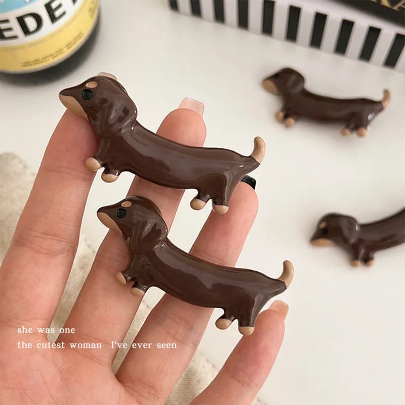 Fermaglio per capelli a forma di cane, simpatico accessorio per trucco e capelli da donna, per ragazze, fermaglio laterale per frangia