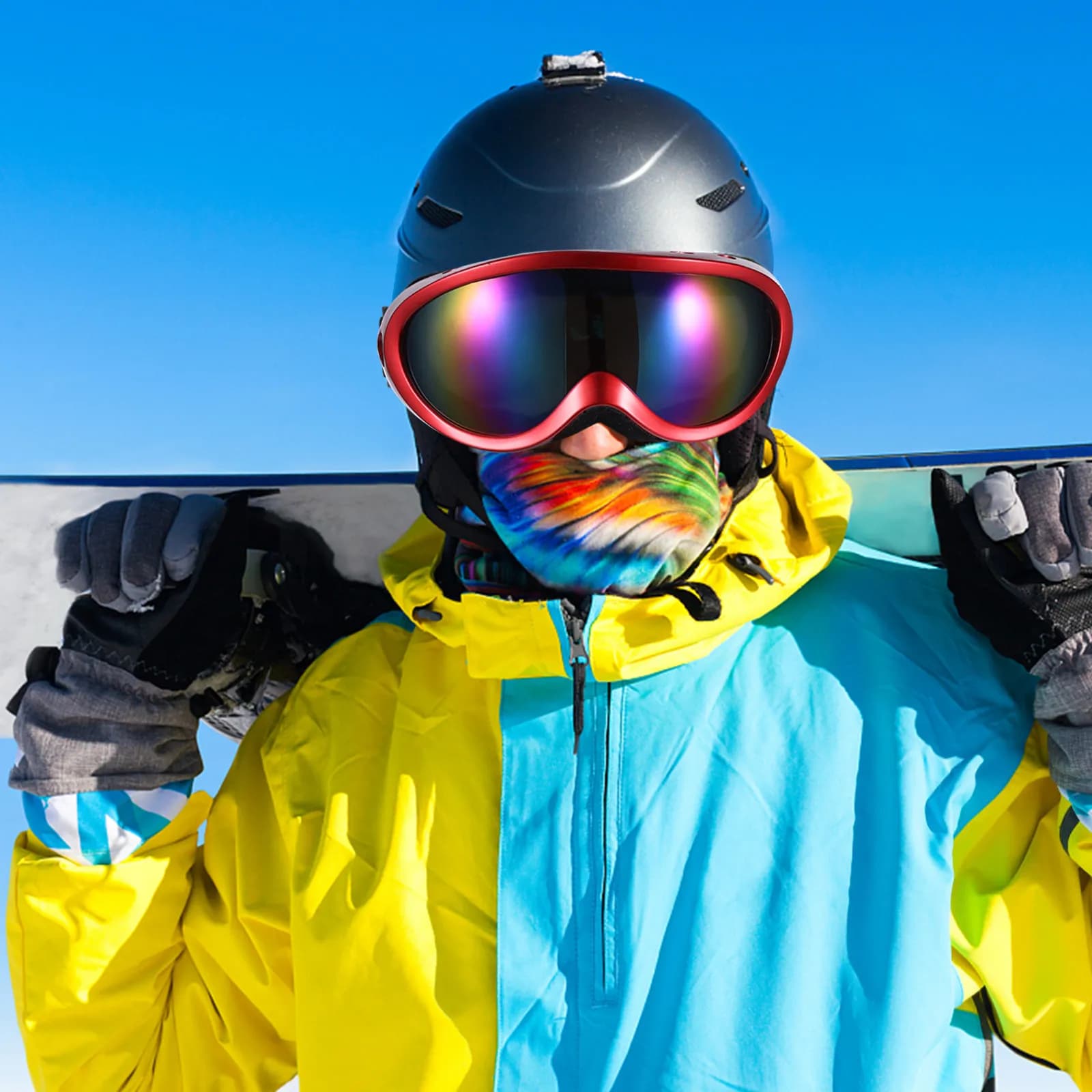 1 paio di occhiali da sci premium con protezione UV per adulti, design alla moda, occhiali sportivi antiriflesso per sci, ciclismo, alpinismo