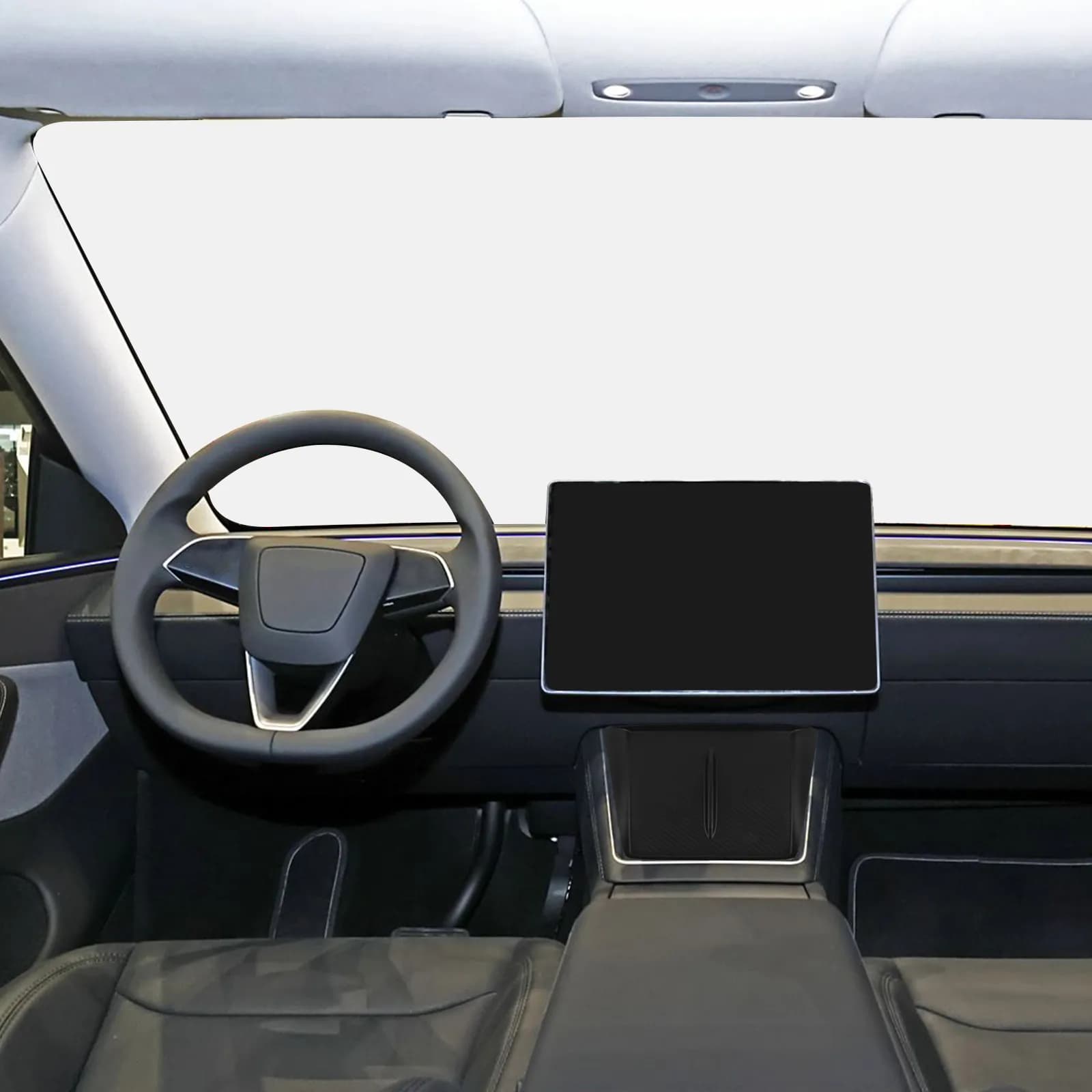 Tappetino Impermeabile in Silicone per Console Auto, Nero, con Pad di Ricarica Wireless e Supporto Antiscivolo per Telefono, Accessori Interni Auto