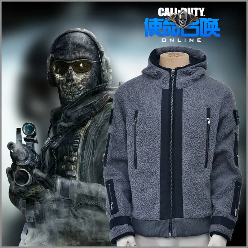 Call of Duty Cosplay Jacket 141 Team Uniform Ghost Combat Suit Men WinterCoat Hoodies Halloween Costumes