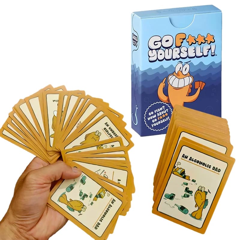 Gioco di Carte Go Fish, Regalo Divertente e Originale, Gioco da Tavolo con un Tocco Inaspettato, Interazione Familiare Notturna, Gioco per Feste per 2+ Giocatori