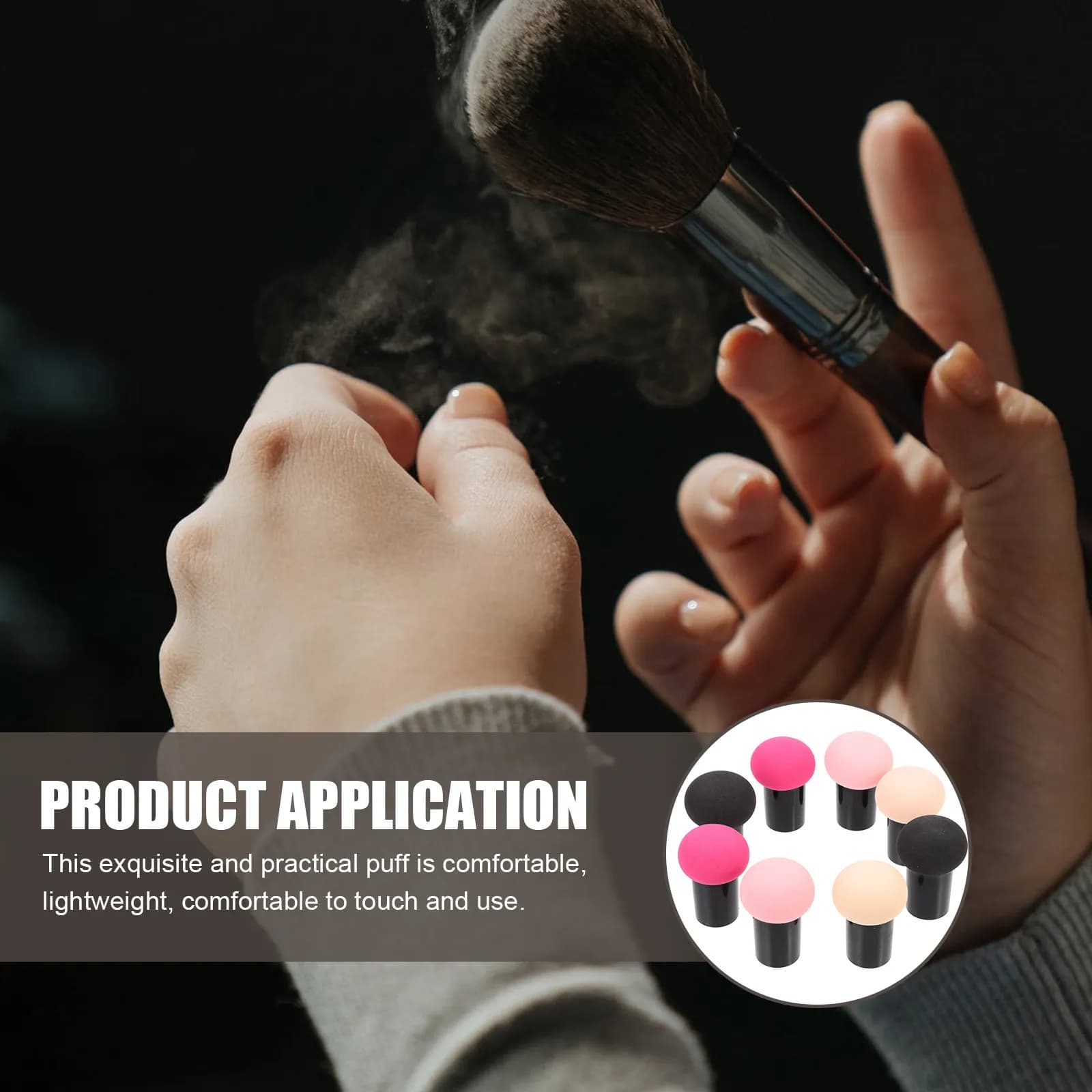 8 Pezzi Spugna Trucco a Forma di Fungo per Uso Asciutto e Bagnato, per Fondotinta, Crema, Blush, Cipria e Ombretto - Delicata