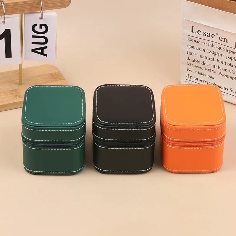 Car PU Leather Advanced Watch Box, Business Pocket Watch, Packing Box for Fashionable Single Watches with Portable Hinge