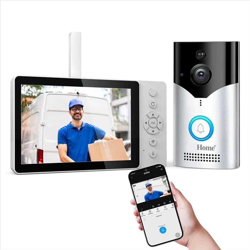 Campanello video WiFi wireless da 5 pollici SH054 da 4 MP 1440P con visualizzatore visivo per porta con telecamera grandangolare da 120 gradi
