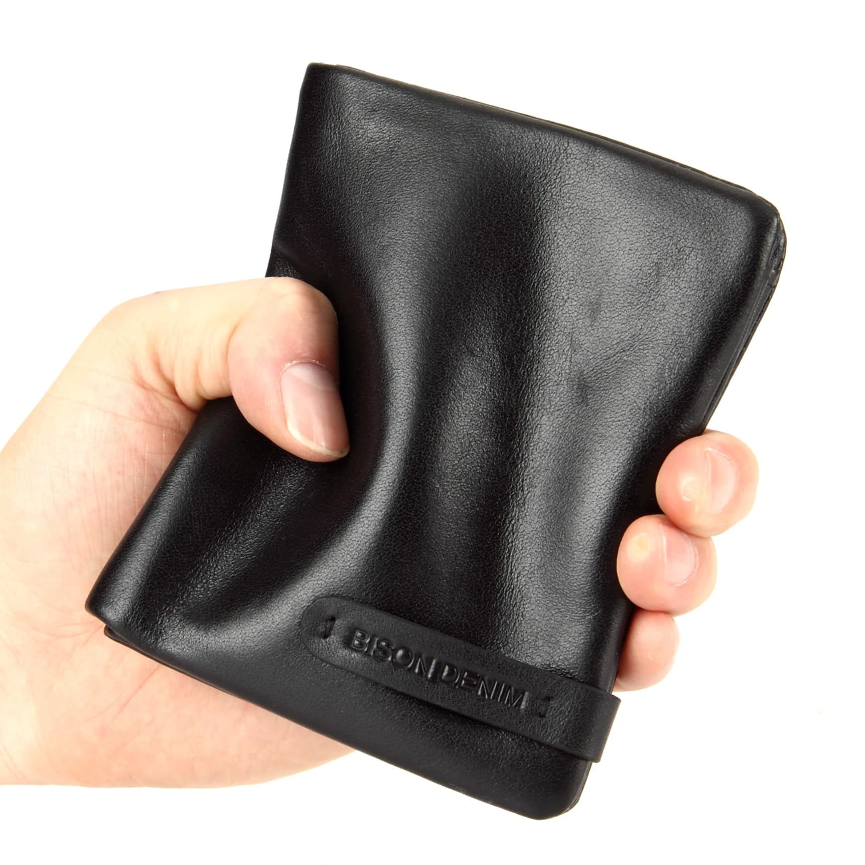 BISON DENIM 100% portafoglio da uomo in vera pelle porta carte RFID tasca portamonete piccola borsa di lusso Super morbida miglior regalo per uomo