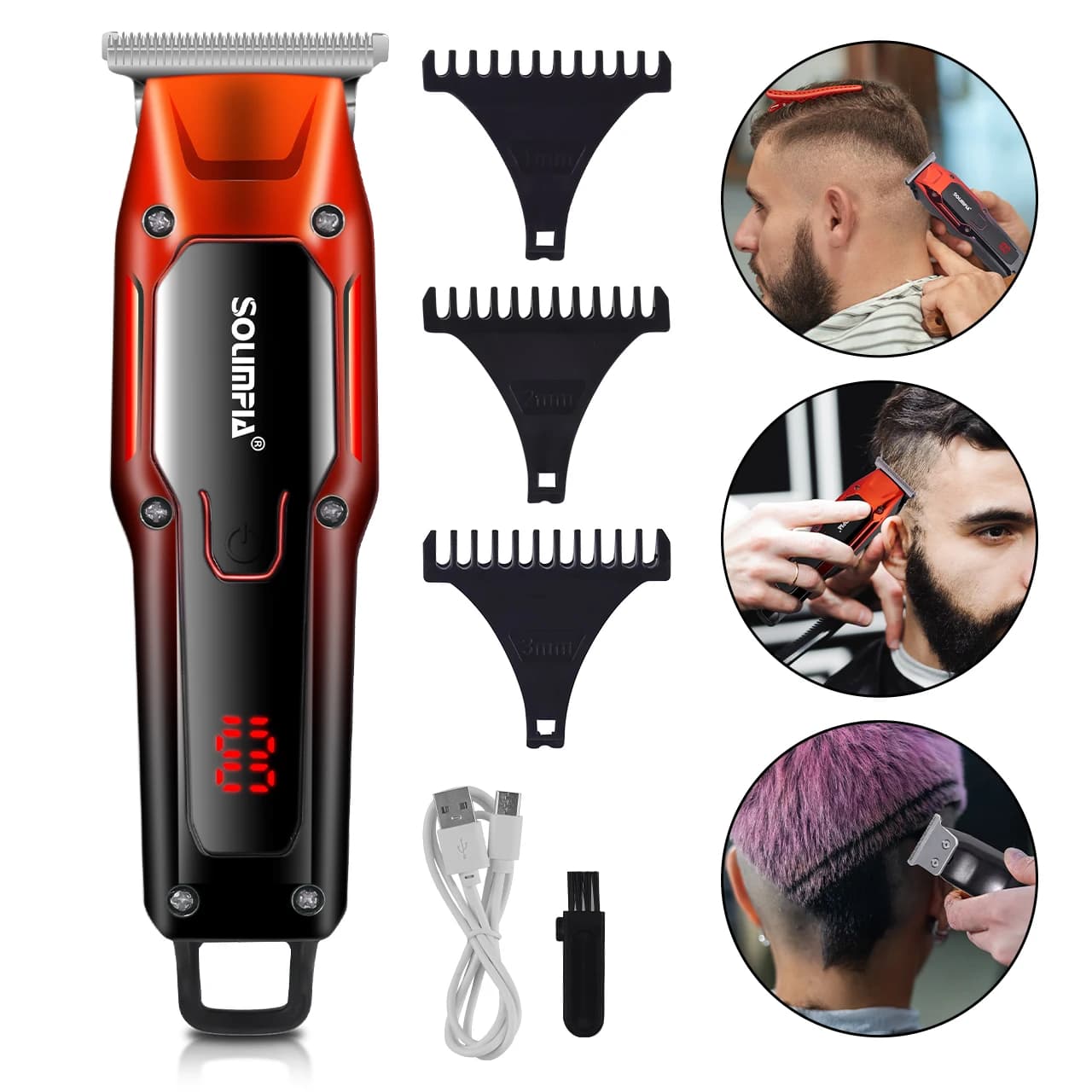Electric Hair Cutter Rechargeable USB Grade Barber for Home Toiletry Shaving Precision Creation Classic Hairstyle