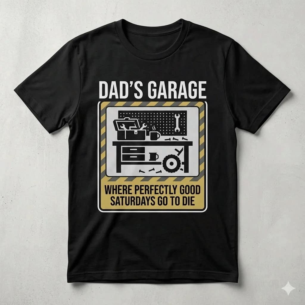 T-shirt nera da uomo Weekend DIY Dad Fun