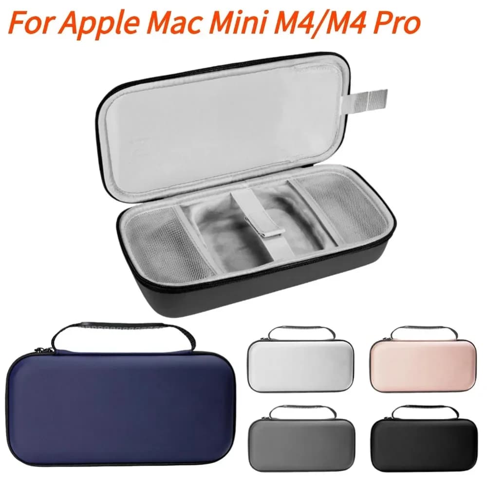 Custodia rigida per Apple Mac Mini M4/M4 Pro Custodia per host per computer Organizer per tastiera Custodia protettiva rigida per il trasporto