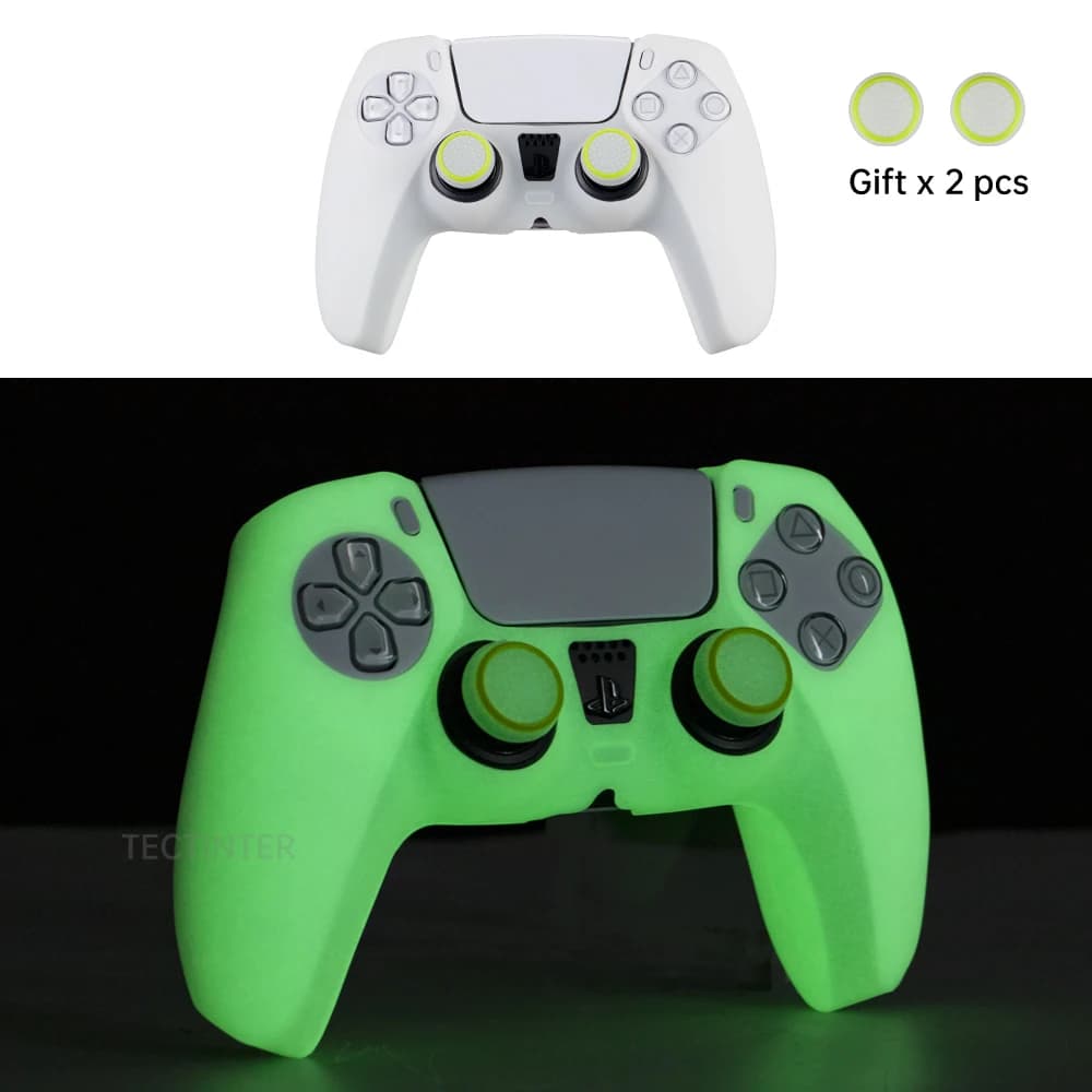 Copertura in silicone incandescente per controller PS5 Thumbstick Grip Caps Custodia in gomma Shell per PS5 Gamepad Joystick per accessori PS5