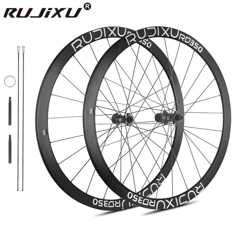 6 zampe RUJIXU 35mm RD350 bici da strada Tubeless freno a disco ruote in lega di alluminio aero bordo largo perno passante mozzo forte ruota di bicicletta