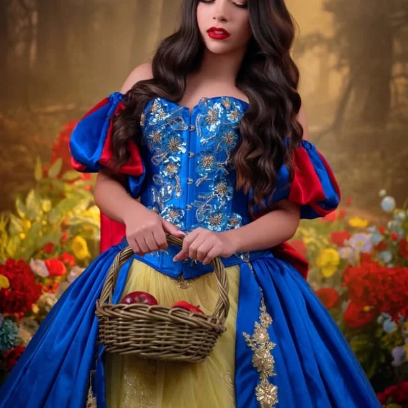 fiaba Abito Quinceanera con spalle scoperte Tull paillettes volant di cristallo Fiocco abiti da 15 Quinceanera Personalizzato