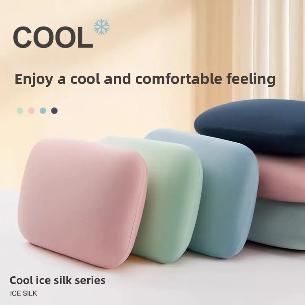 Office Nap Pillow Memory Foam Slow Rebound Ice Silk Cooling Portable Cervical Support Multifunction Sleeping Desk Office