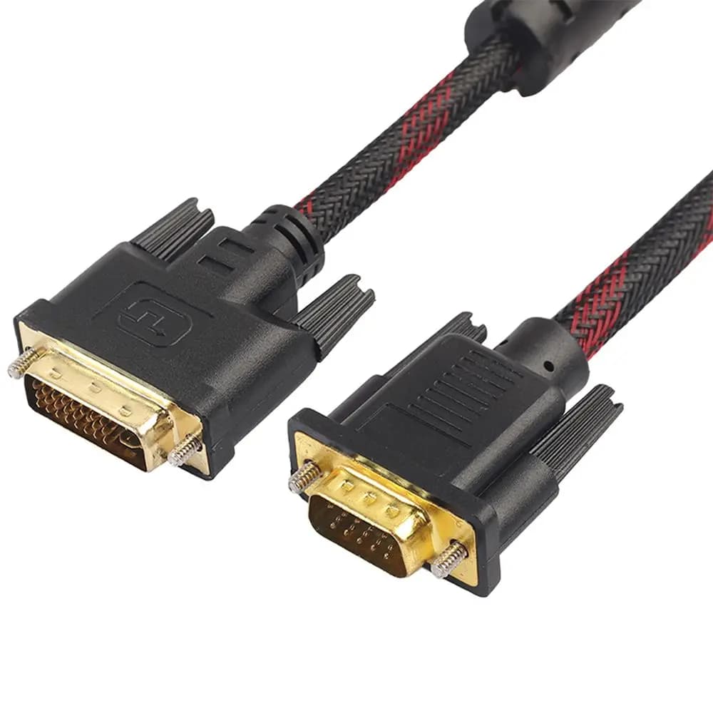 1.5m Per HDTV DVD Monitor Del Computer Portatile DVI Maschio A VGA Maschio Cavo DVI-I 24 + 5 Fili Cavo Bi-Direzionale DVI-I a VGA Linea Video