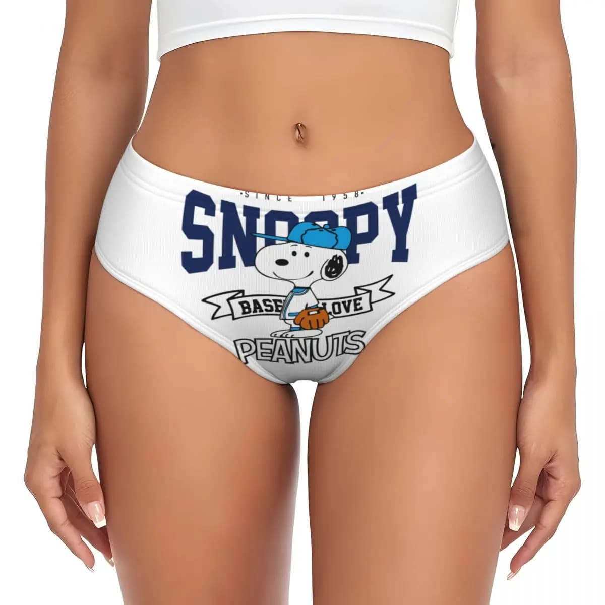 Personalized Women's Slips with Manga Snoopy Woodstock Print, Breathable and Elasticized Mutande